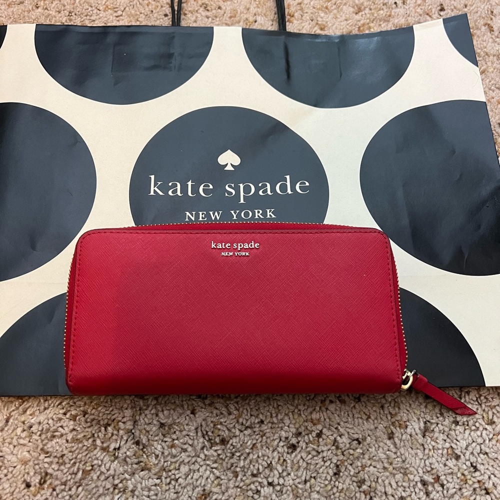 Kate Spade Vibrant Red Zip Wallet